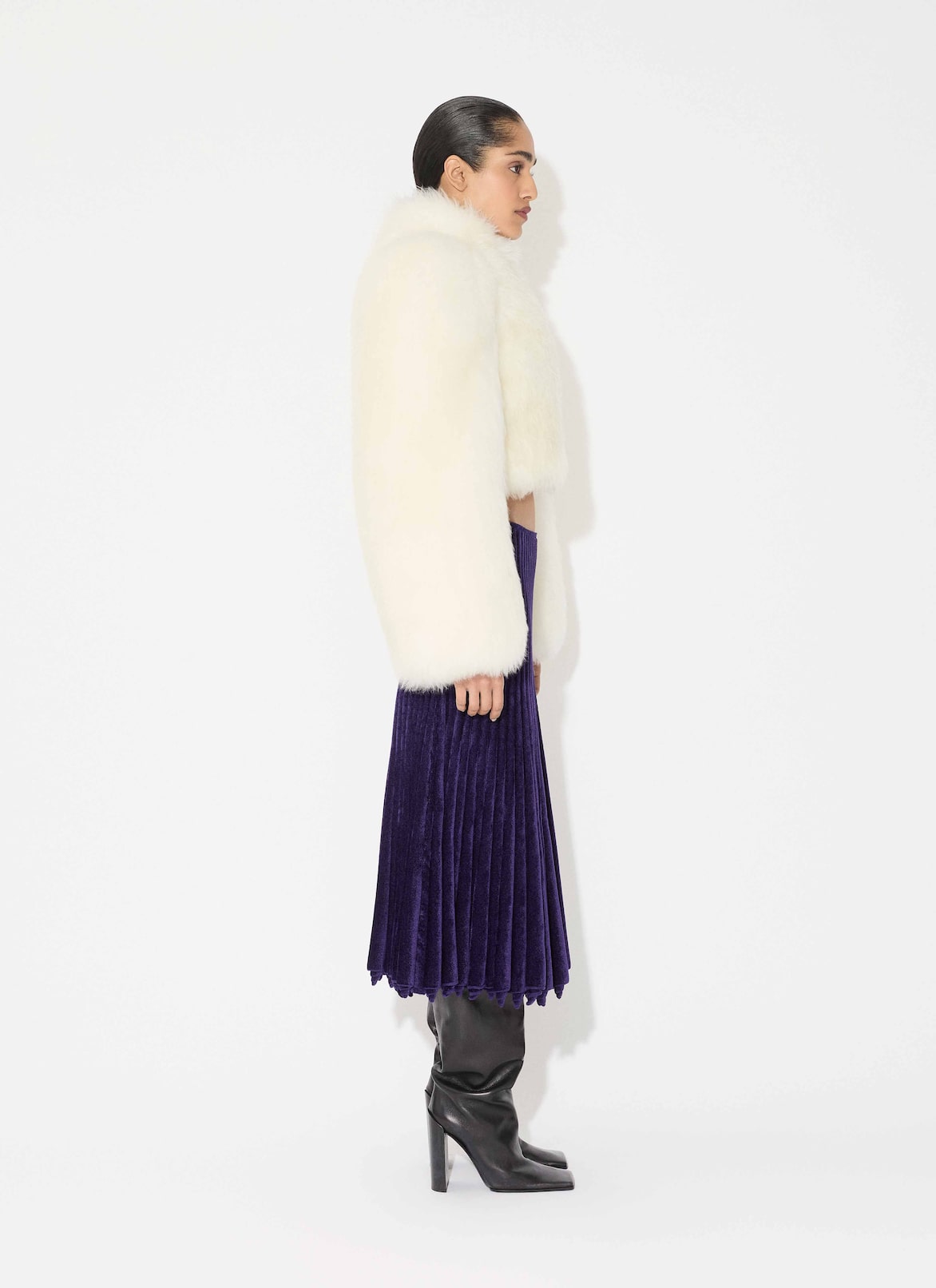 VELVET KNIT SKIRT ALAÏA VIOLET VELVET KNIT SKIRT